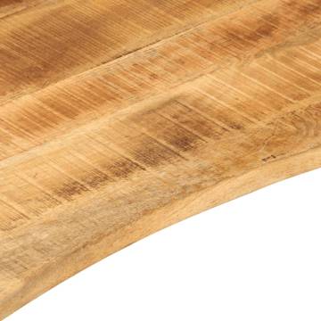 Desk Top with Curve - Solid Wood Rough Mango 100x80 cm