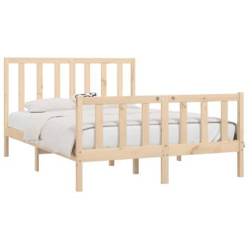 Solid Wood Bed Frame 160x200 cm - Stylish & Sturdy Design