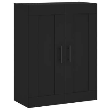 Stylish Black Wall Mounted Cabinets - 2 pcs | Hipomarket UK