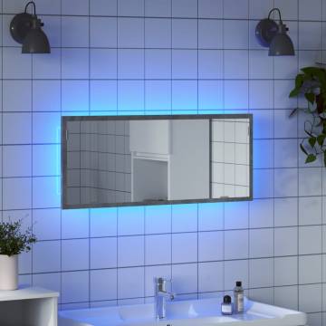 LED Bathroom Mirror in Concrete Grey - 100x8.5x37 cm