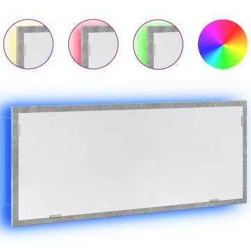 LED Bathroom Mirror in Concrete Grey - 100x8.5x37 cm