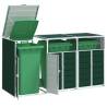  Wheelie Bin Storage for Triple Bins Green 216x81x115 cm Steel Colour green Number of bins 3 