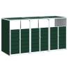 Triple Wheelie Bin Storage - Green Steel | HipoMarket UK