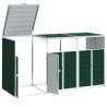 Triple Wheelie Bin Storage - Green Steel | HipoMarket UK