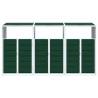 Triple Wheelie Bin Storage - Green Steel | HipoMarket UK