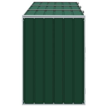 Triple Wheelie Bin Storage - Green Steel | HipoMarket UK