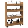  Narrow Storage Trolley 4 Tier Artisian Oak Engineered Wood Colour artisian oak 