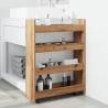 Narrow Storage Trolley - 4 Tier Artisian Oak | Hipo Market