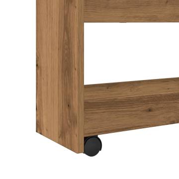 Narrow Storage Trolley - 4 Tier Artisian Oak | Hipo Market