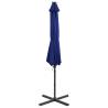 Azure Blue Cantilever Umbrella with LED Lights - 300 cm