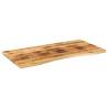 Desk Top with Curve 110x50 cm - Solid Rough Mango Wood