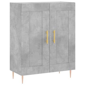 Stylish Highboard in Concrete Grey | 69.5x34x180 cm