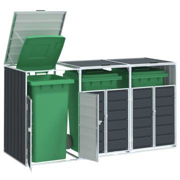 Triple Wheelie Bin Storage - Anthracite Steel