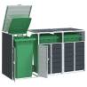  Wheelie Bin Storage for Triple Bins Anthracite 216x81x115 cm Steel Colour anthracite Number of bins 3 