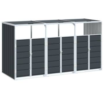 Triple Wheelie Bin Storage - Anthracite Steel