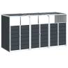 Triple Wheelie Bin Storage - Anthracite Steel