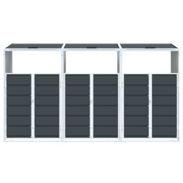 Triple Wheelie Bin Storage - Anthracite Steel