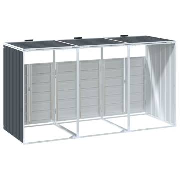 Triple Wheelie Bin Storage - Anthracite Steel