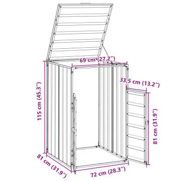 Brown Wheelie Bin Storage - Steel for Single Bin | HipoMarket