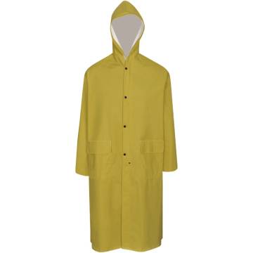 Waterproof Heavy-duty Long Raincoat with Hood - Yellow XXL