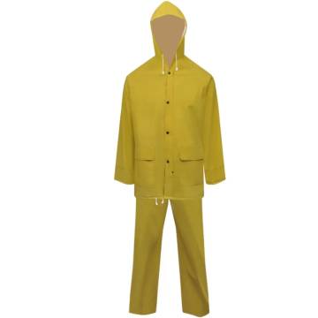 Waterproof Heavy-duty Yellow Rain Suit with Hood - XL