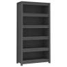 Book Cabinet Grey 80x35x154 cm - Solid Pine Wood Storage