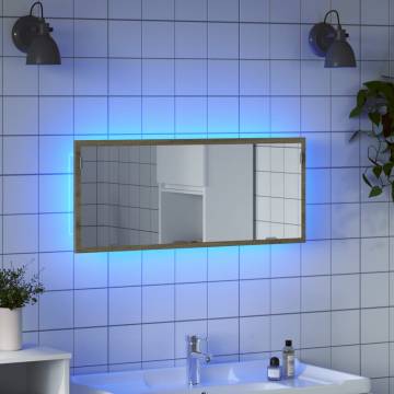 LED Bathroom Mirror Sonoma Oak 100x8.5x37 cm | Hipomarket UK