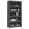 Book Cabinet Grey 80x35x154 cm - Solid Pine Wood Storage