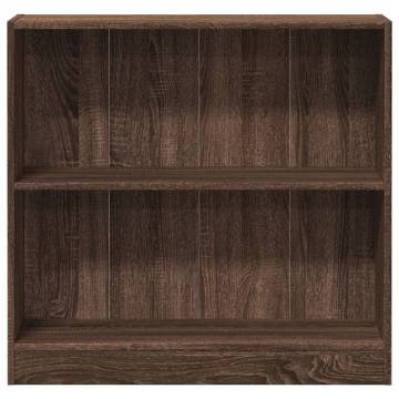 Stylish Brown Oak Bookcase – Engineered Wood 80x24x76 cm