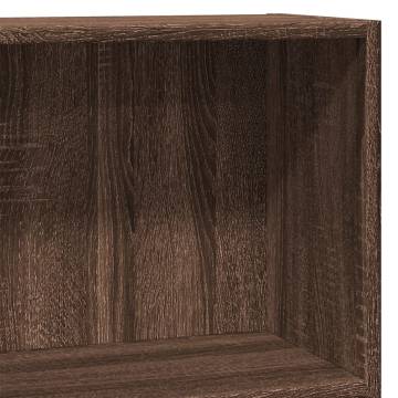 Stylish Brown Oak Bookcase – Engineered Wood 80x24x76 cm