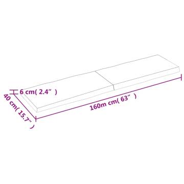 Untreated Solid Wood Live Edge Table Top 160x40 cm | Hipomarket