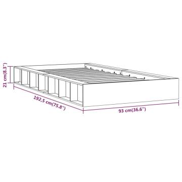 White 75x190 cm Small Single Bed Frame - Solid Wood Design