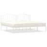 Elegant White Metal Bed Frame with Headboard - 193x203 cm