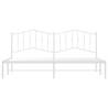 Elegant White Metal Bed Frame with Headboard - 193x203 cm