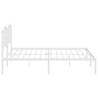 Elegant White Metal Bed Frame with Headboard - 193x203 cm