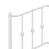 Elegant White Metal Bed Frame with Headboard - 193x203 cm