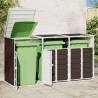 Stylish Wheelie Bin Storage for Triple Bins - Brown Steel