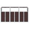 Stylish Wheelie Bin Storage for Triple Bins - Brown Steel