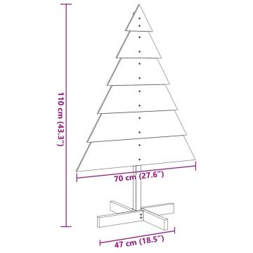 Wooden Christmas Tree 110 cm - Unique Holiday Decor