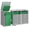  Wheelie Bin Storage for Triple Bins Grey 216x81x115 cm Steel Colour grey Number of bins 3 