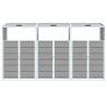 Wheelie Bin Storage for Triple Bins - Grey Steel 216x81x115 cm