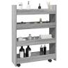  Narrow Storage Trolley 4 Tier Grey Sonoma Engineered Wood Colour grey sonoma 