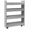 Narrow Storage Trolley 4 Tier Grey Sonoma Engineered Wood