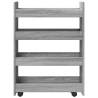 Narrow Storage Trolley 4 Tier Grey Sonoma Engineered Wood