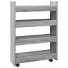 Narrow Storage Trolley 4 Tier Grey Sonoma Engineered Wood