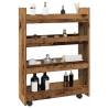  Narrow Storage Trolley 4 Tier Old Wood Engineered Wood Colour old wood 