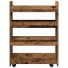 Narrow Storage Trolley 4 Tier - Old Wood | Hipomarket