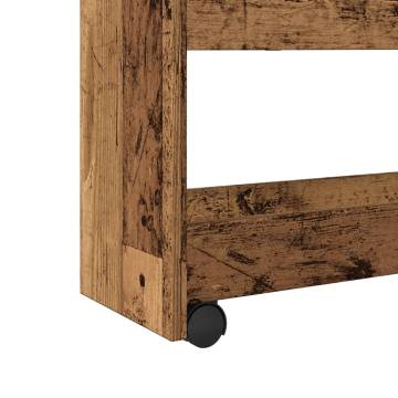 Narrow Storage Trolley 4 Tier - Old Wood | Hipomarket