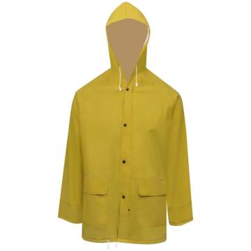 Waterproof Heavy-duty 2-piece Rain Suit with Hood - Yellow M