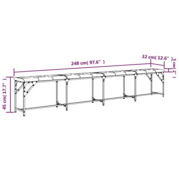 Dining Bench Dark Grey 248x32x45 cm - Stylish & Durable